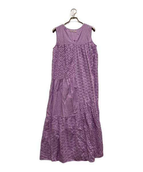 ne quittez pas（ヌキテパ）ne quittez pas (ヌキテパ) アイレットミックスマキシワンピース パープル サイズ:Sの古着・服飾アイテム