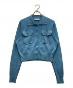 Adam et Ropeアダム エ ロペ）の古着「コットンカシミヤポケットカーディガン」｜ブルー