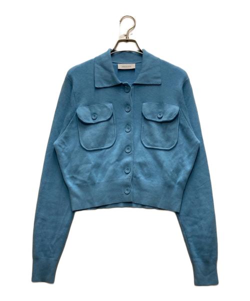 Adam et Rope（アダム エ ロペ）Adam et Rope (アダム エ ロペ) コットンカシミヤポケットカーディガン ブルー サイズ:ｆreeの古着・服飾アイテム