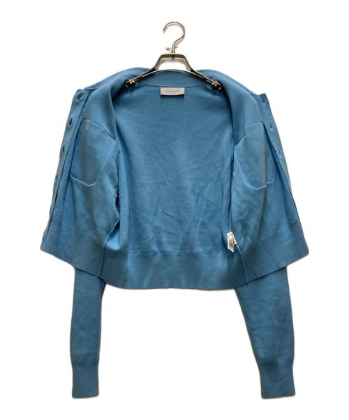 Adam et Rope（アダム エ ロペ）Adam et Rope (アダム エ ロペ) コットンカシミヤポケットカーディガン ブルー サイズ:ｆreeの古着・服飾アイテム