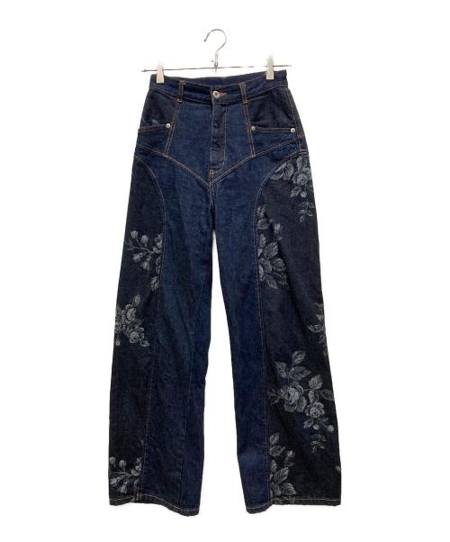 FETICO（フェティコ）FETICO (フェティコ) STUDIOUS (ステュディオス) 別注 ROSE DENIM PANTS インディゴ サイズ:34の古着・服飾アイテム