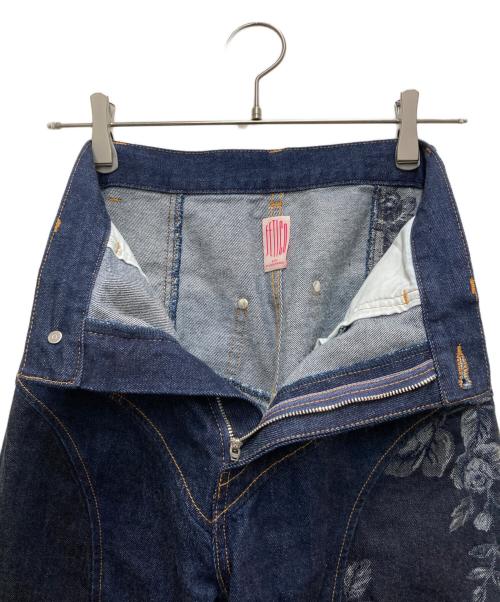 FETICO（フェティコ）FETICO (フェティコ) STUDIOUS (ステュディオス) 別注 ROSE DENIM PANTS インディゴ サイズ:34の古着・服飾アイテム