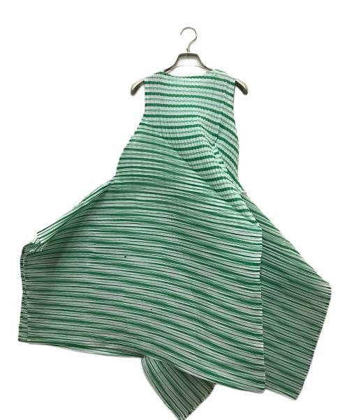 ISSEY MIYAKE（イッセイミヤケ）ISSEY MIYAKE (イッセイミヤケ) GENERIC STRIPES (MACHINE PLEATS) グリーン サイズ:2の古着・服飾アイテム