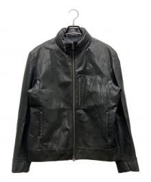 MORGAN HOMME（モルガンオム）の古着「ダブルジップレザージャケット」｜ブラック