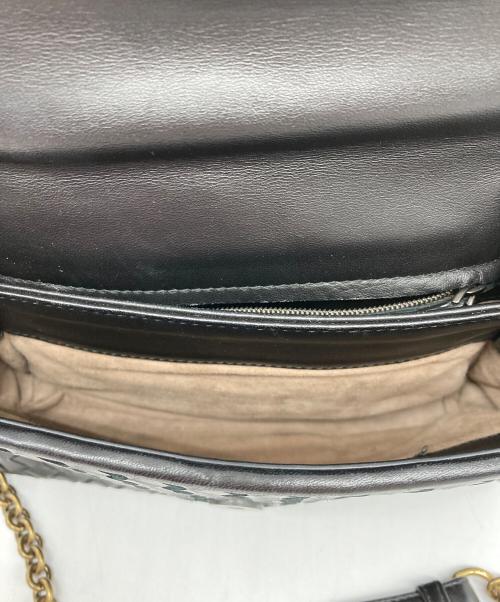BOTTEGA VENETA（ボッテガベネタ）BOTTEGA VENETA (ボッテガベネタ) ミラー付イントレチャートショルダーバッグ ブラックの古着・服飾アイテム