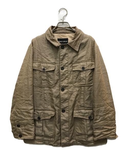 GIORGIO ARMANI（ジョルジョアルマーニ）GIORGIO ARMANI (ジョルジョアルマーニ) サファリジャケット ベージュ サイズ:52の古着・服飾アイテム
