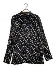 BALENCIAGA（バレンシアガ）の古着「シルク混総柄シャツ」｜ネイビー
