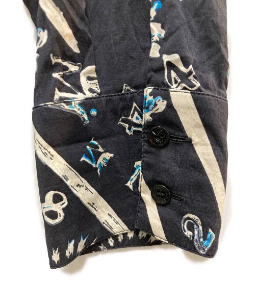 BALENCIAGA（バレンシアガ）BALENCIAGA (バレンシアガ) シルク混総柄シャツ ネイビー サイズ:36の古着・服飾アイテム