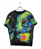 PRADAプラダ）の古着「レーダー柄 ナイロンTシャツ」｜ブラック×マルチカラー