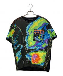 PRADA（プラダ）の古着「レーダー柄 ナイロンTシャツ」｜ブラック×マルチカラー