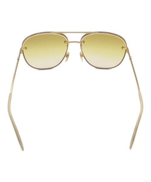 GUCCI（グッチ）GUCCI (グッチ) ダブルブリッジサングラス ゴールド×イエロー サイズ:62□16-145の古着・服飾アイテム