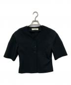 anukeアンヌーク）の古着「Vneck Compact Shirts」｜ブラック