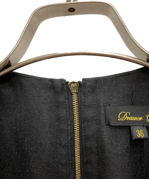DRAWER（ドゥロワー）DRAWER (ドゥロワー) ウールシャークスキン ワンピース ブラック サイズ:36の古着・服飾アイテム