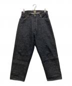 goldゴールド）の古着「RECYCLED WASTE SUVIN COTTON YARN 14oz. DENIM 5POCKET WIDE PANTS」｜インディゴ