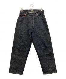 gold（ゴールド）の古着「RECYCLED WASTE SUVIN COTTON YARN 14oz. DENIM 5POCKET WIDE PANTS」｜インディゴ