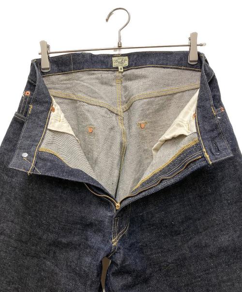 gold（ゴールド）gold (ゴールド) RECYCLED WASTE SUVIN COTTON YARN 14oz. DENIM 5POCKET WIDE PANTS インディゴ サイズ:Mの古着・服飾アイテム