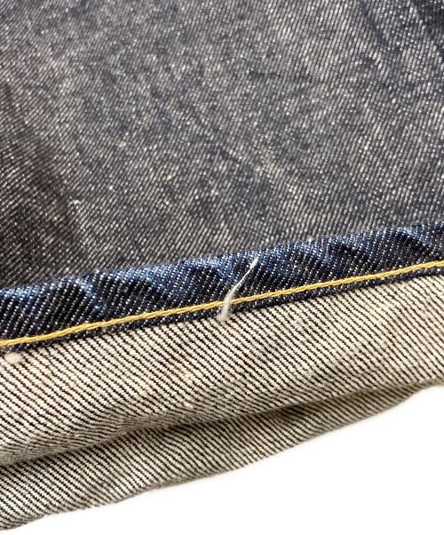 gold（ゴールド）gold (ゴールド) RECYCLED WASTE SUVIN COTTON YARN 14oz. DENIM 5POCKET WIDE PANTS インディゴ サイズ:Mの古着・服飾アイテム