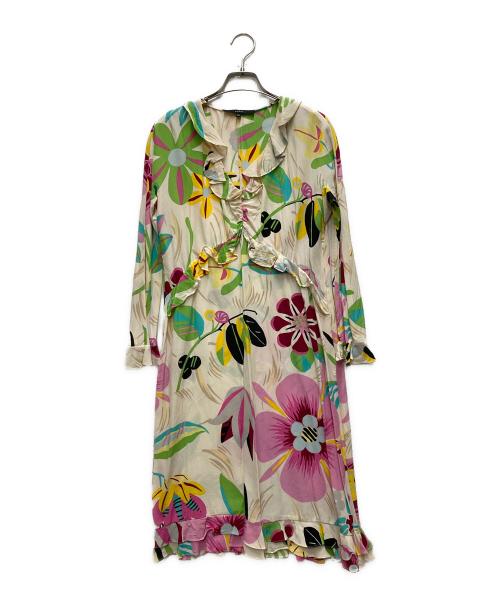 GUCCI（グッチ）GUCCI (グッチ) シルクフローラルワンピース ベージュ サイズ:38の古着・服飾アイテム
