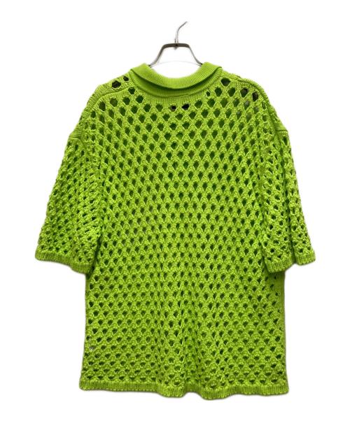 stussy（ステューシー）stussy (ステューシー) BIG MESH POLO SWEATER グリーン サイズ:Lの古着・服飾アイテム