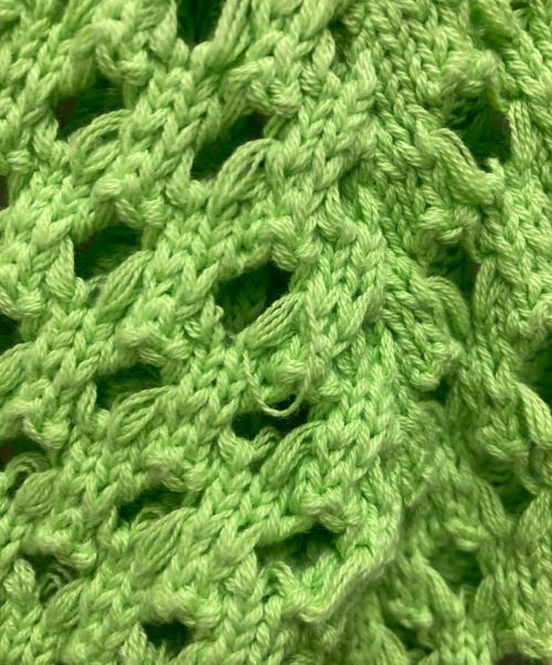 stussy（ステューシー）stussy (ステューシー) BIG MESH POLO SWEATER グリーン サイズ:Lの古着・服飾アイテム