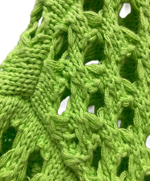 stussy（ステューシー）stussy (ステューシー) BIG MESH POLO SWEATER グリーン サイズ:Lの古着・服飾アイテム