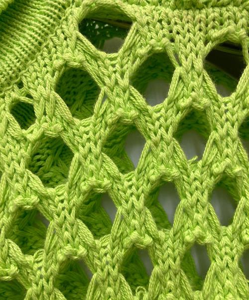 stussy（ステューシー）stussy (ステューシー) BIG MESH POLO SWEATER グリーン サイズ:Lの古着・服飾アイテム