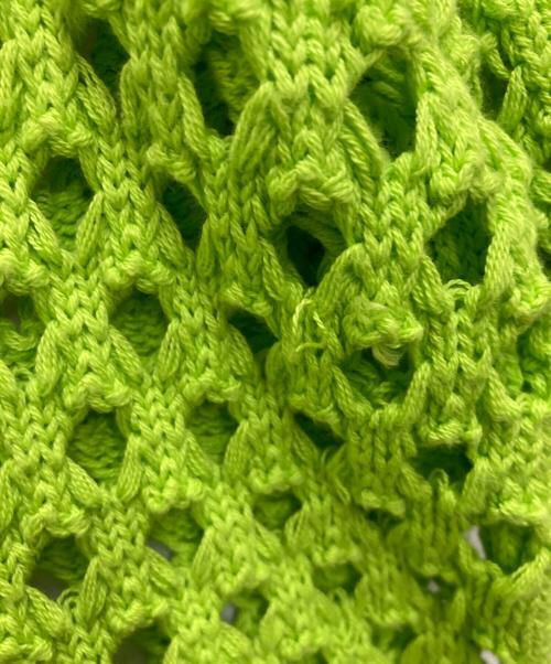 stussy（ステューシー）stussy (ステューシー) BIG MESH POLO SWEATER グリーン サイズ:Lの古着・服飾アイテム