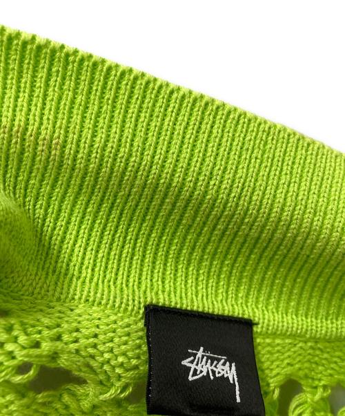 stussy（ステューシー）stussy (ステューシー) BIG MESH POLO SWEATER グリーン サイズ:Lの古着・服飾アイテム