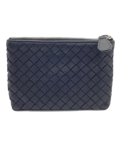 BOTTEGA VENETA（ボッテガベネタ）BOTTEGA VENETA (ボッテガベネタ) イントレチャートキーリング付コインケース ブラックの古着・服飾アイテム