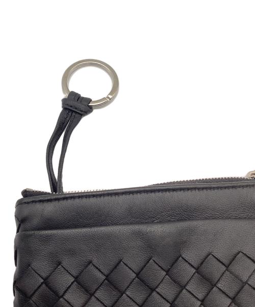 BOTTEGA VENETA（ボッテガベネタ）BOTTEGA VENETA (ボッテガベネタ) イントレチャートキーリング付コインケース ブラックの古着・服飾アイテム