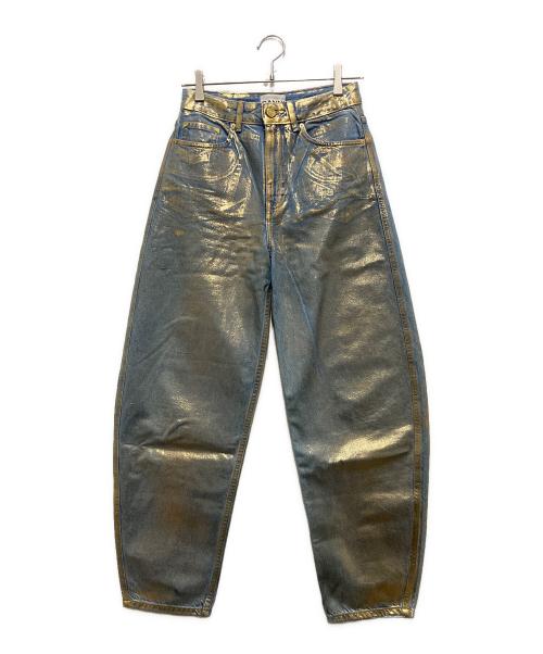 GANNI（ガニー）GANNI (ガニー) STARY ラメデニムパンツ ブルー×ゴールド サイズ:W25の古着・服飾アイテム