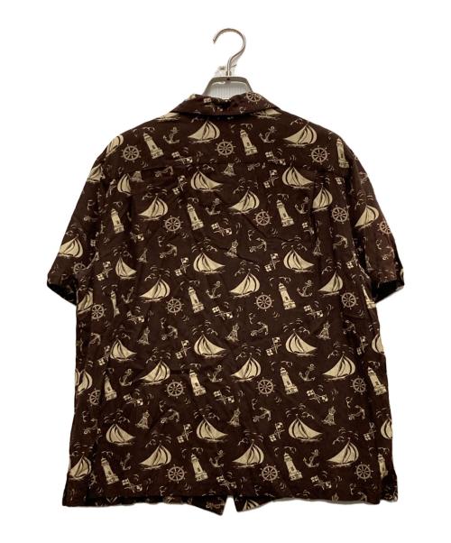 POLO RALPH LAUREN（ポロ・ラルフローレン）POLO RALPH LAUREN (ポロ・ラルフローレン) ノーティカルプリントキャンプシャツ ブラウン サイズ:XLの古着・服飾アイテム