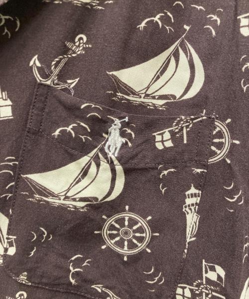 POLO RALPH LAUREN（ポロ・ラルフローレン）POLO RALPH LAUREN (ポロ・ラルフローレン) ノーティカルプリントキャンプシャツ ブラウン サイズ:XLの古着・服飾アイテム