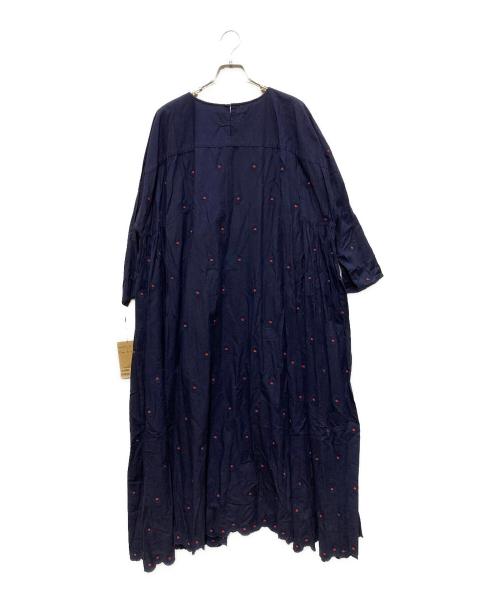 BEARDSLEY（ビアズリー）BEARDSLEY (ビアズリー) シャドーフラワードット刺繍ワンピース ネイビー サイズ:FREEの古着・服飾アイテム