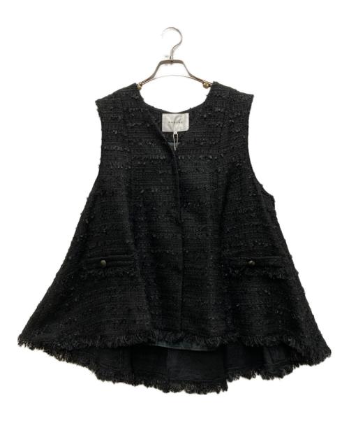 CADUNE（カデュネ）CADUNE (カデュネ) ヘフレアツイードベスト ブラック サイズ:38の古着・服飾アイテム
