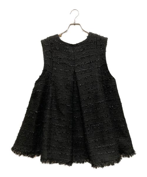 CADUNE（カデュネ）CADUNE (カデュネ) ヘフレアツイードベスト ブラック サイズ:38の古着・服飾アイテム