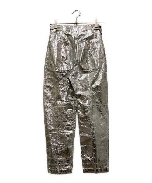 PROENZA SCHOULER（プロエンザ スクーラー）PROENZA SCHOULER (プロエンザ スクーラー) Metallic leather ZIP TROUSERS シルバーの古着・服飾アイテム