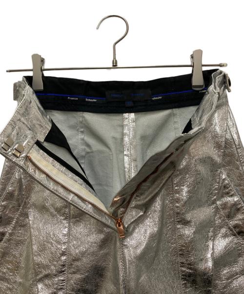 PROENZA SCHOULER（プロエンザ スクーラー）PROENZA SCHOULER (プロエンザ スクーラー) Metallic leather ZIP TROUSERS シルバーの古着・服飾アイテム