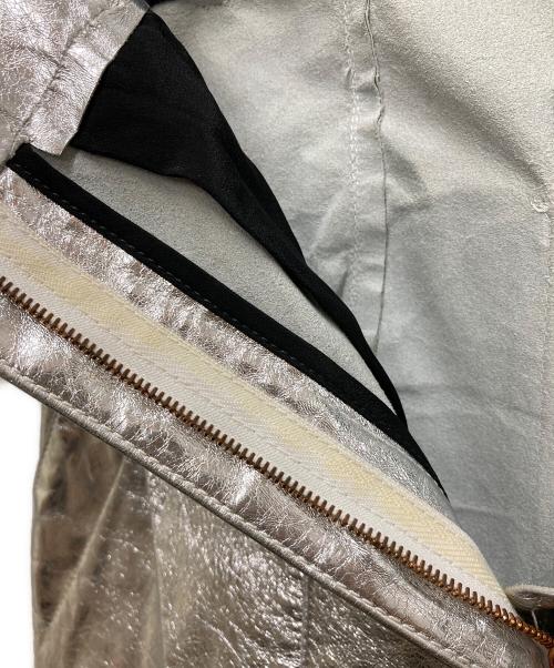 PROENZA SCHOULER（プロエンザ スクーラー）PROENZA SCHOULER (プロエンザ スクーラー) Metallic leather ZIP TROUSERS シルバーの古着・服飾アイテム