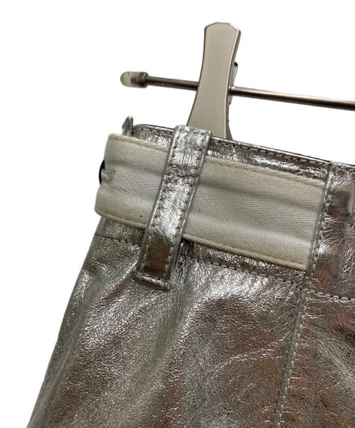 PROENZA SCHOULER（プロエンザ スクーラー）PROENZA SCHOULER (プロエンザ スクーラー) Metallic leather ZIP TROUSERS シルバーの古着・服飾アイテム