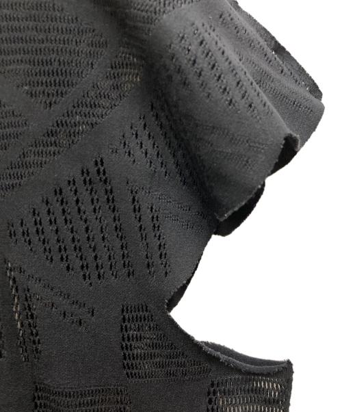 PLEATS PLEASE（プリーツプリーズ）PLEATS PLEASE (プリーツプリーズ) レースデザイン半袖カットソー ブラック サイズ:3の古着・服飾アイテム