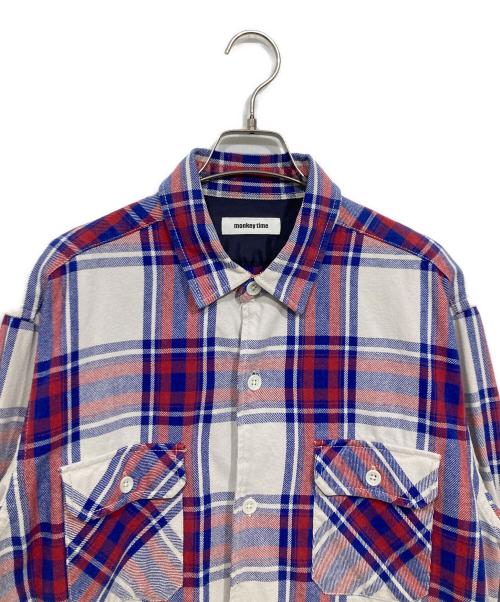 MONKEY TIME（モンキータイム）MONKEY TIME (モンキータイム) HEAVY TWILL CHECK CPO/シャツ ネイビー サイズ:Sの古着・服飾アイテム