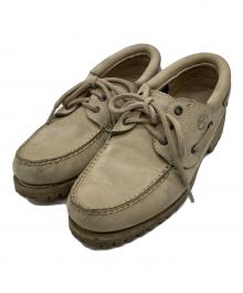 Timberland（ティンバーランド）の古着「3-Eye Lug Handsewn Boat shoes」｜ベージュ