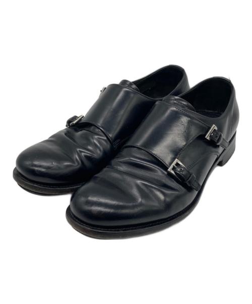 PRADA（プラダ）PRADA (プラダ) ダブルモンクストラップシューズ ブラック サイズ:7の古着・服飾アイテム