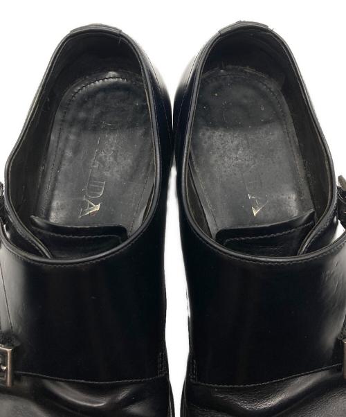 PRADA（プラダ）PRADA (プラダ) ダブルモンクストラップシューズ ブラック サイズ:7の古着・服飾アイテム
