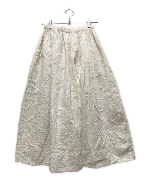 ebure（エブール）EBURE (エブール) コットンフラワージャガード スカート ホワイト サイズ:36の古着・服飾アイテム