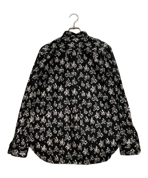 BLACK COMME des GARCONS（ブラックコムデギャルソン）BLACK COMME des GARCONS (ブラックコムデギャルソン) ベスパ総柄 レギュラーカラーシャツ ブラック サイズ:Mの古着・服飾アイテム