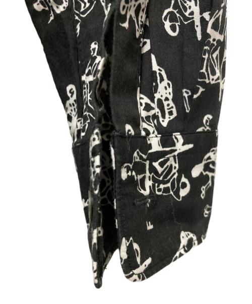 BLACK COMME des GARCONS（ブラックコムデギャルソン）BLACK COMME des GARCONS (ブラックコムデギャルソン) ベスパ総柄 レギュラーカラーシャツ ブラック サイズ:Mの古着・服飾アイテム