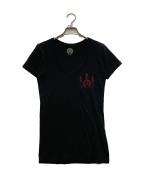 CHROME HEARTSクロムハーツ）の古着「VネックロゴTシャツ」｜ブラック