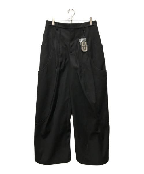 GOAT ESSENCE（ゴートエッセンス）GOAT ESSENCE (ゴートエッセンス) TUCK CURVE WIDE PANTS ブラック サイズ:3の古着・服飾アイテム
